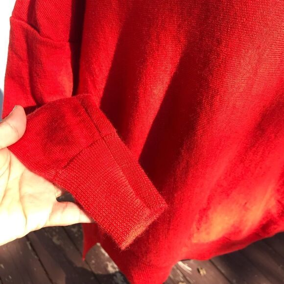 Eileen Fisher Jersey Merino Wool Boxy Step, garnet red sweater Sz XS - Picture 5 of 8